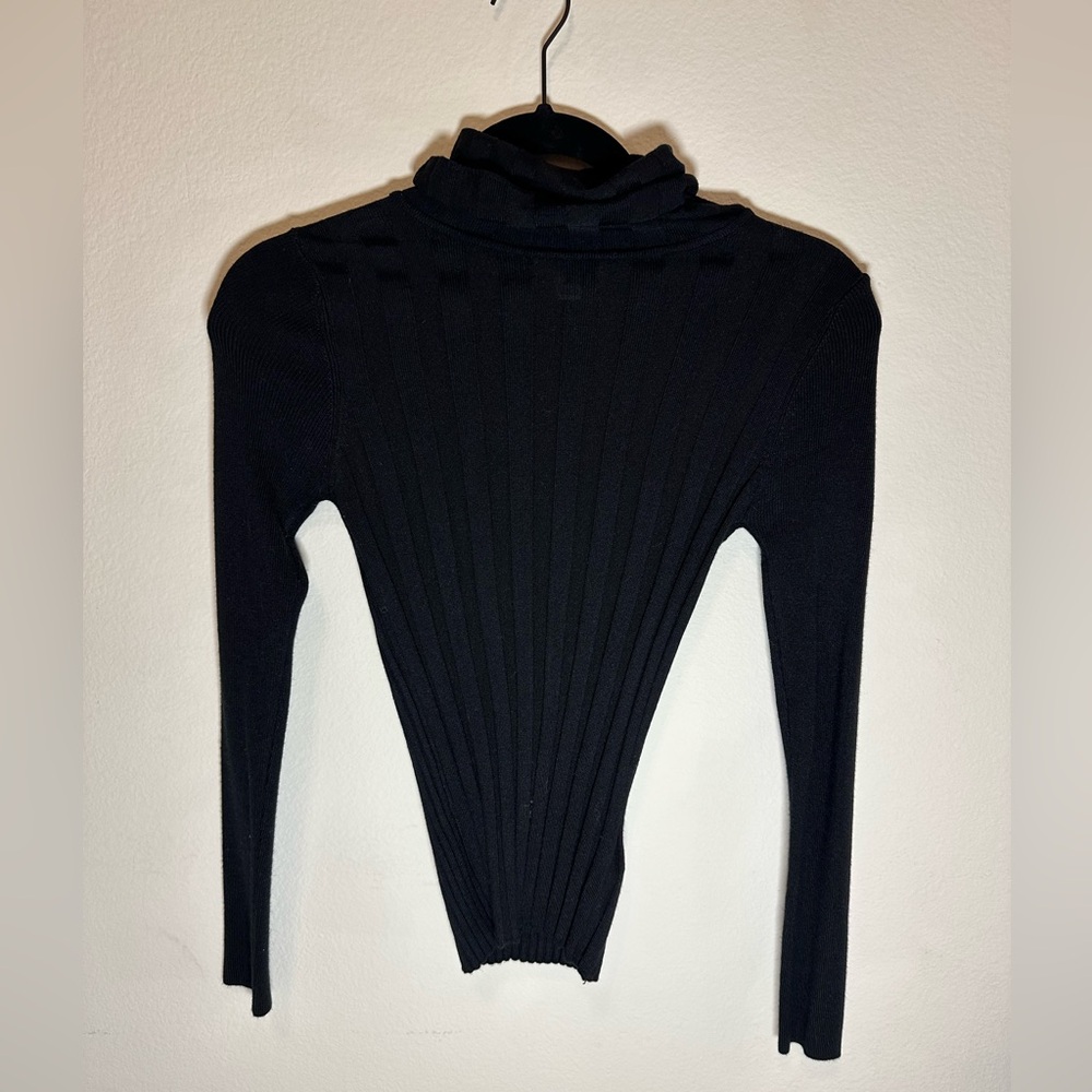 Top Shop Black Ribbed Turtleneck Top🖤